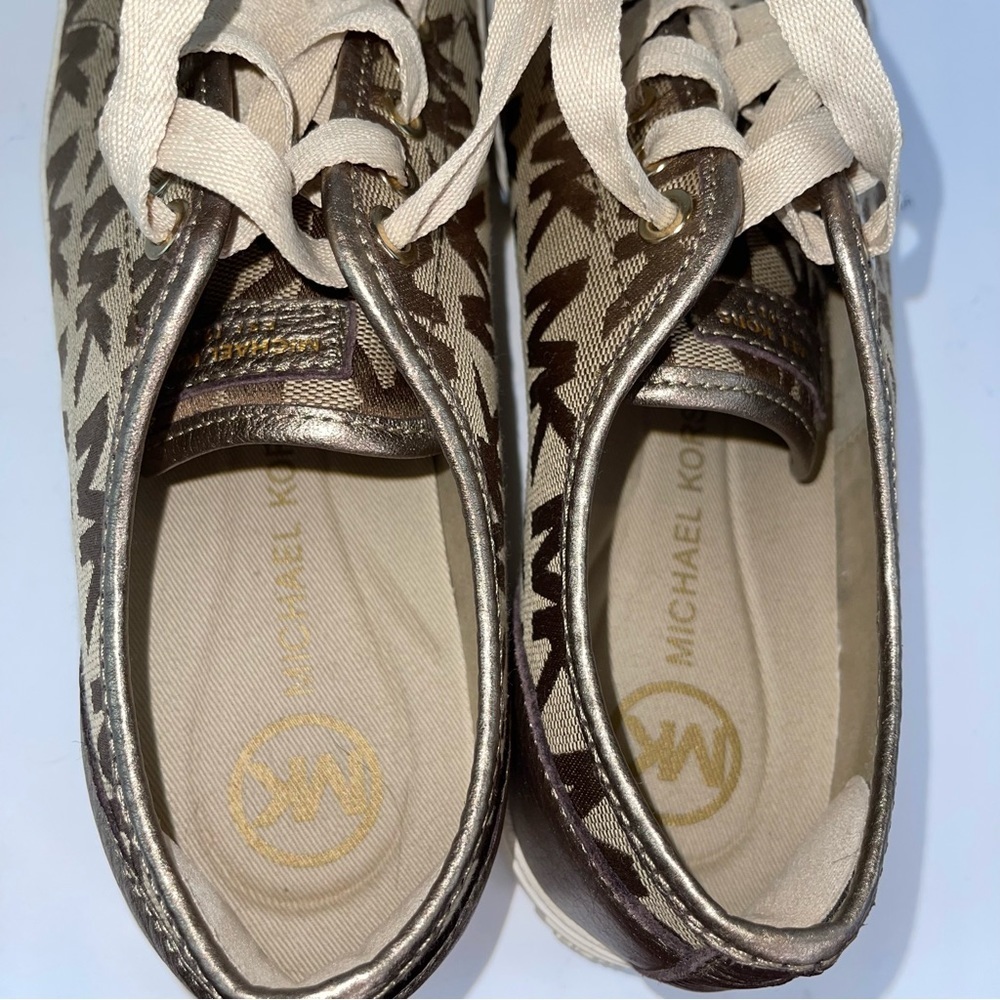 Michael Kors City Sneaker Signature Jacquard Bronze 7 - Picture 13 of 17
